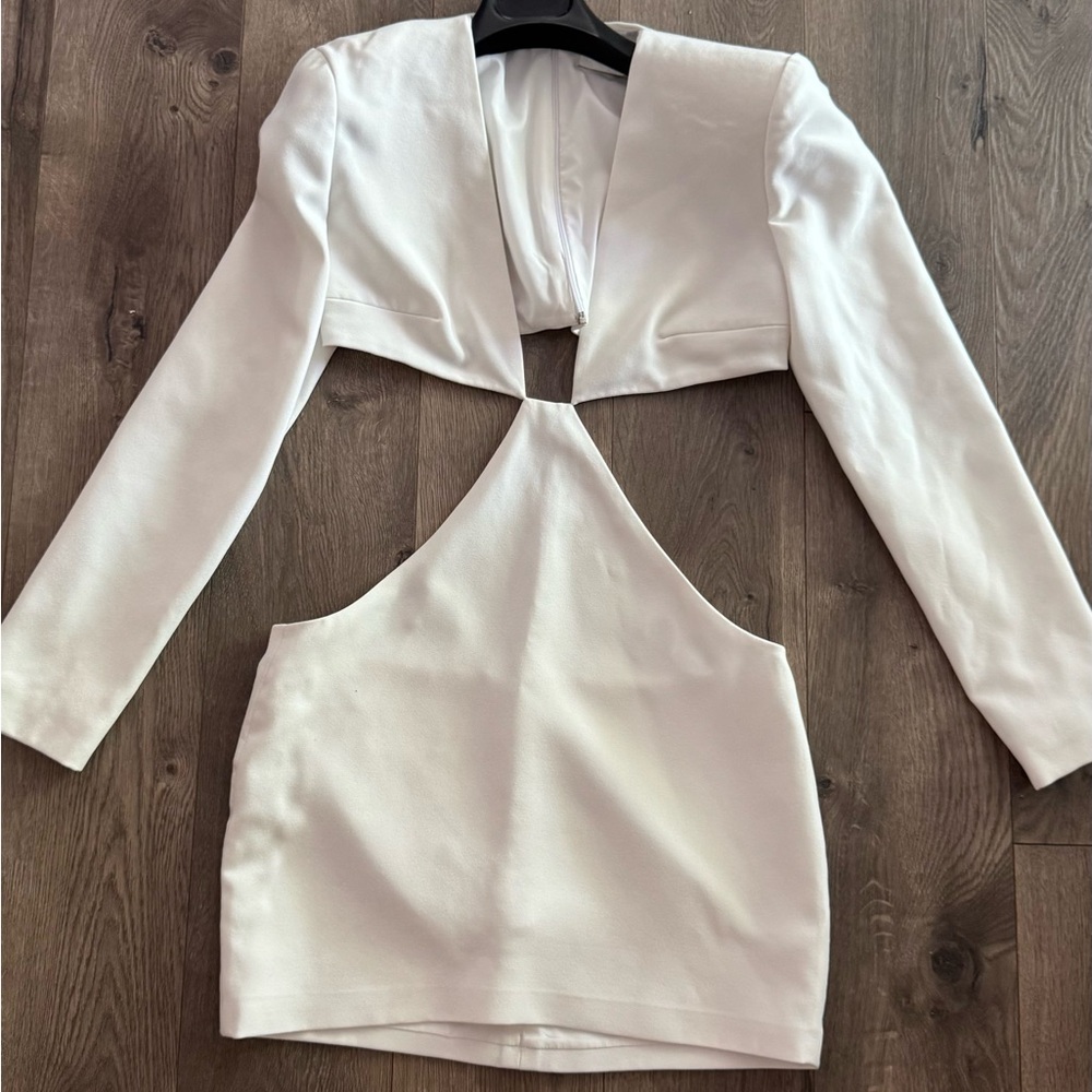 White Cutout Mini Dress